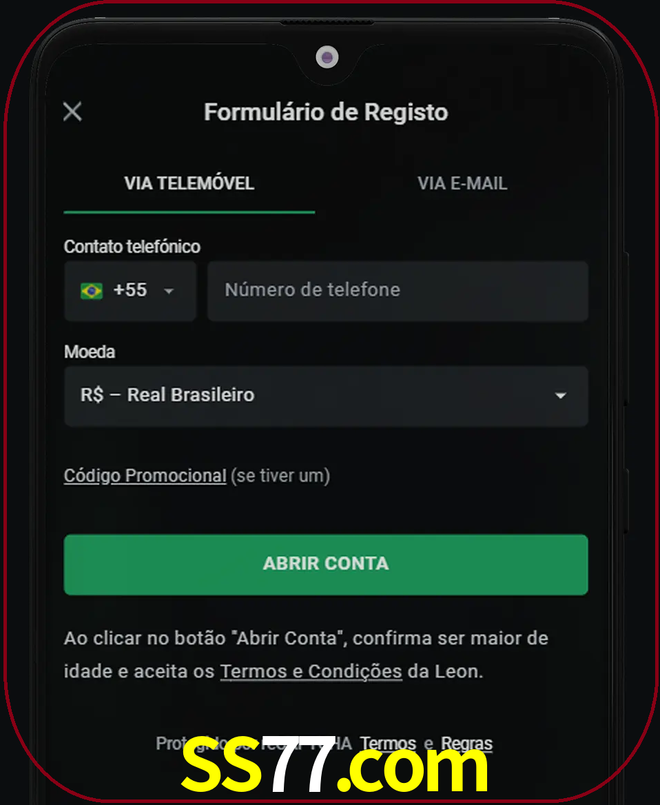 Abra o aplicativo e inicie o processo de registro.
