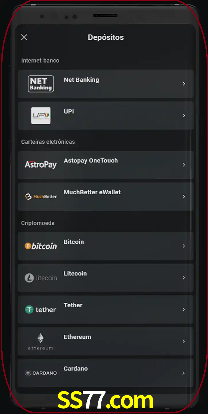 Você pode usar métodos alternativos de depósito.