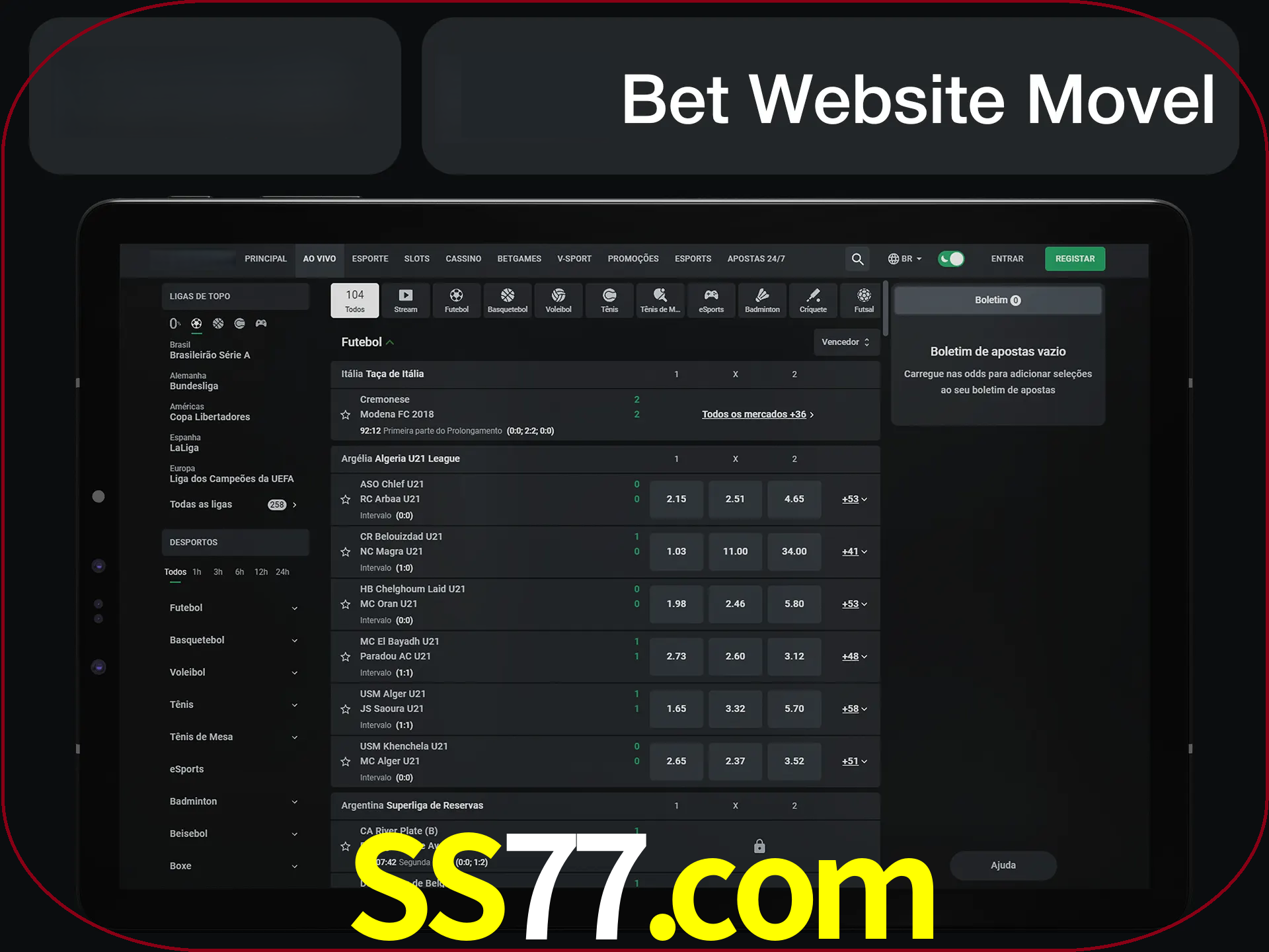 Use nosso website em qualquer dispositivo.